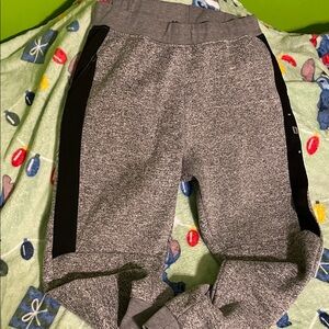 Kids Heather Gray and Black Jogger Pants